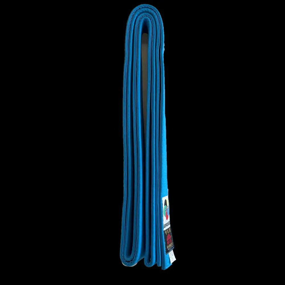 Shureido blauwe katoenen karate wedstrijdriem - WKF goedgekeurd