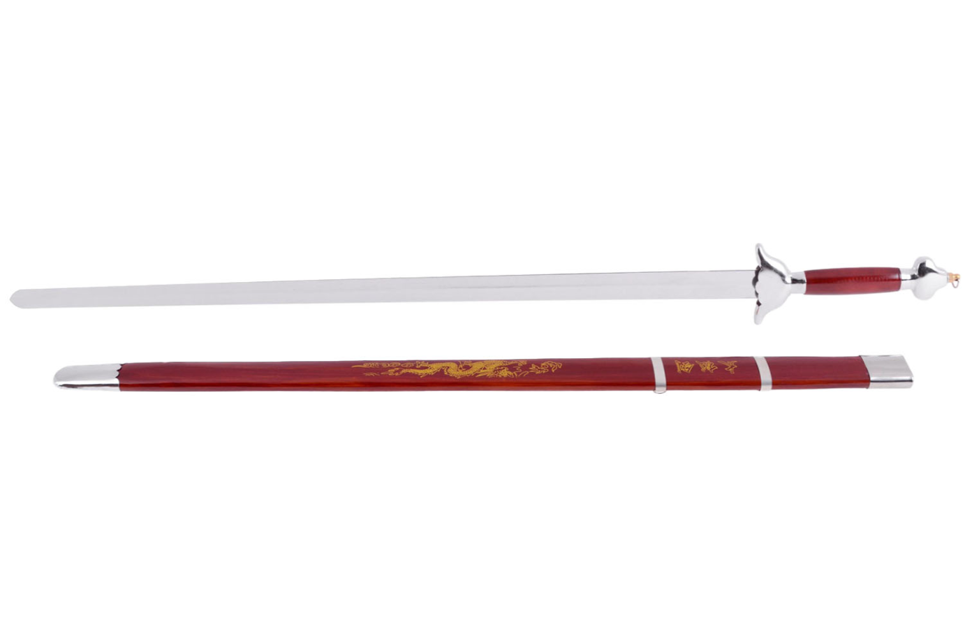 Tai Ji-/Tai Chi-zwaard (premium) – semi-rigide lemmet (Copie) (Copie) 3 Épée d'initiation de Tai Chi Chuan avec Fourreau Rouge et Argent