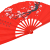 Éventail Tai Chi Tai Ji Shan Bambou – Motifs Fleurs de Cerisier rouge