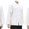 Traditionele „Tangzhuang“-top met lange mouwen, wit