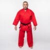 Fuji-Mae Karategi Training Kimono blauw of rood 18 Rode Fuji Mae karatetraining