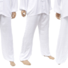Witte Tai Chi-broek van viscose en katoen