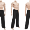 Zwarte Tai Chi-broek van viscose en katoen
