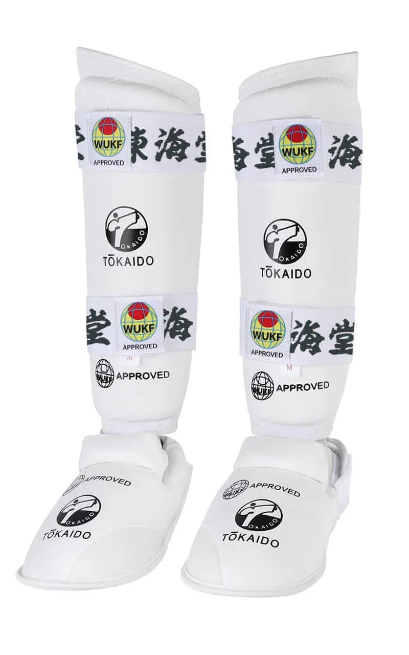 Tokaido karate scheen- en voetbeschermers - WUKF-wit