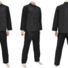 Traditionele Tangzhuang-outfit met lange mouwen, van zwart katoen
