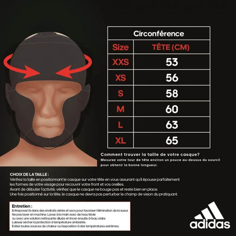 Adidas voorgevormde bokshelm blauw of rood