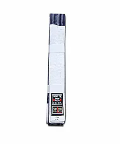 NORIS wit en blauw katoenen piqué Yoseikan Budo riem