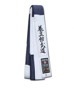 NORIS Master 100% katoenen blauw-witte Yoseikan Budo gordel met borduursel