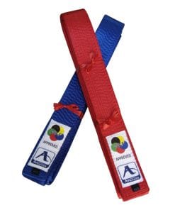 Arawaza Wedstrijd Deluxe Satijnen Karate Gordel - KATA - Rood of Blauw
