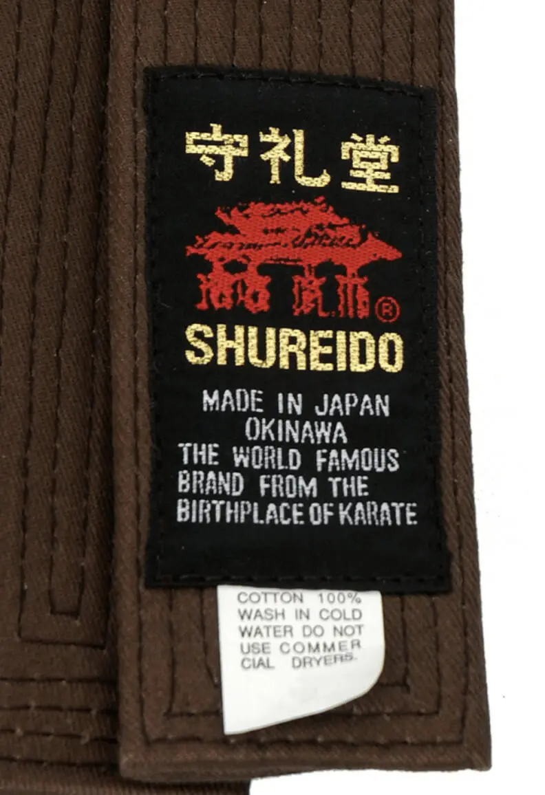 bruin-karaat-gordel-shureido-extra-groot-label