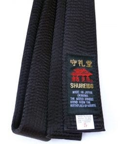 Zwarte Shureido karate riem - katoen of zijde satijn - Extra large