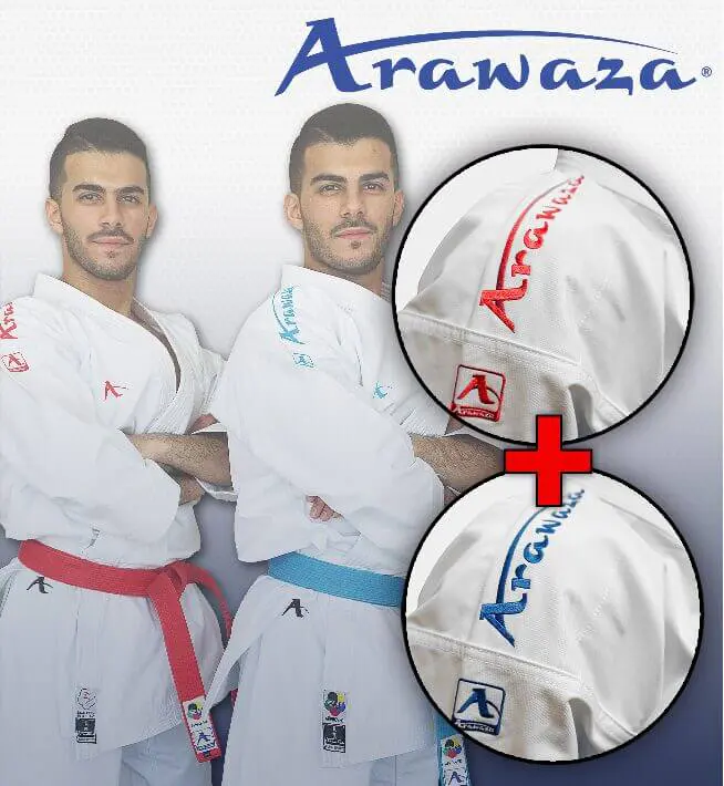 Karategi Arawaza Black Diamond - Combo Set - Rood en blauw - Premier League WKF 3 karategi