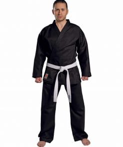Karategi Traditioneel Zwart Kwon 8oz gezicht karategi