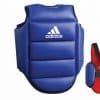 Plastron de Karate Adidas Réversible Rouge et bleu