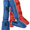 Budo Fight Karate scheen- en voetbeschermers - blauw of rood afneembaar-rood of blauw